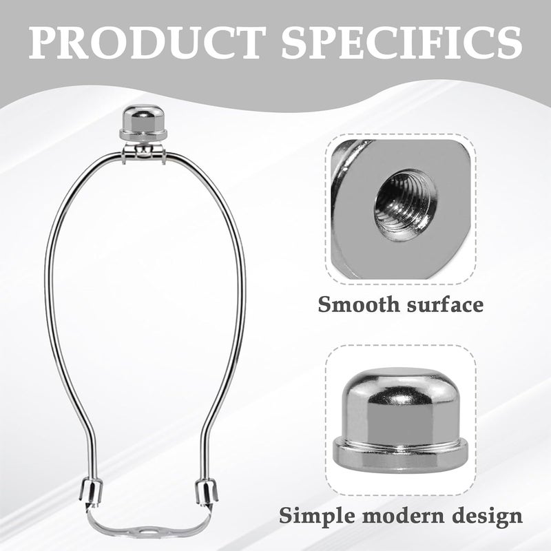 MARRTEUM 1/2 Inch Tall Lamp Finial Tapped 1/4-27 Knob Lamp Accessories for Lamp Shade Holder Harp Tops, Silver, 2PCS - Image 3
